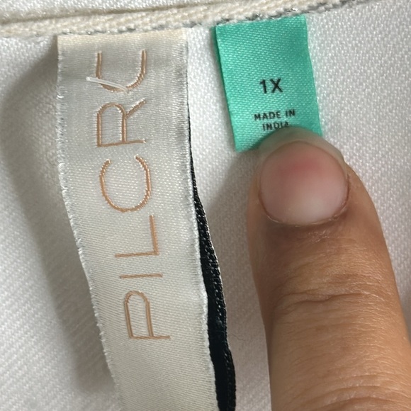 Anthropology pilcro white button down sequins top size 1x - Picture 7 of 11